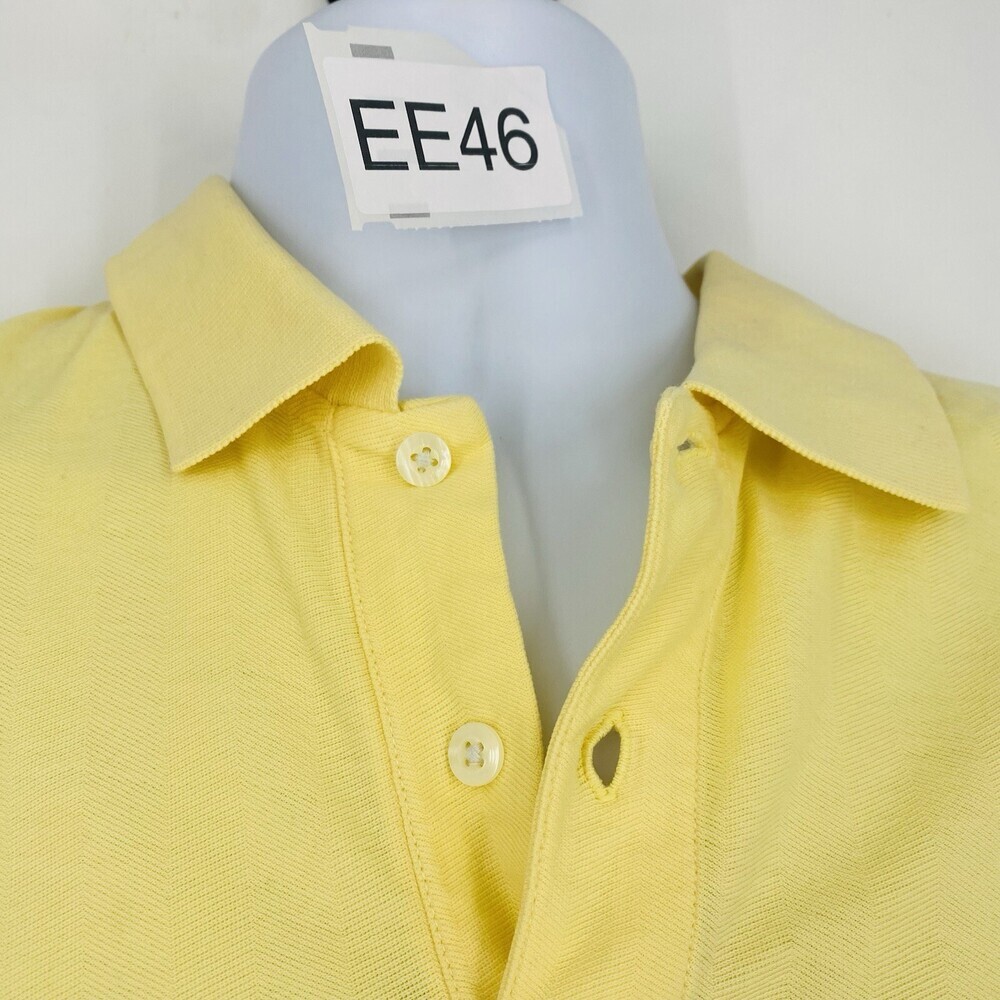 Vintage Ralph Lauren Chaps Yellow 100% Cotton Short Sleeve Polo Shirt Medium - Picture 4 of 7